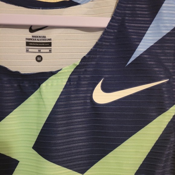 Nike Elite Pro Singlet Mens Size Medium Running Marathon CI0799-XXX Blue Green - Picture 4 of 7